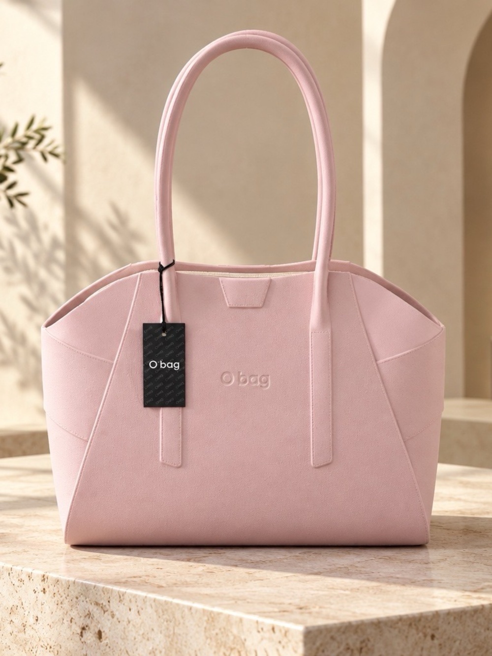 O bag Urban Tote Bag Light Pink size 17x 11 NWT Handbag Made in Italy